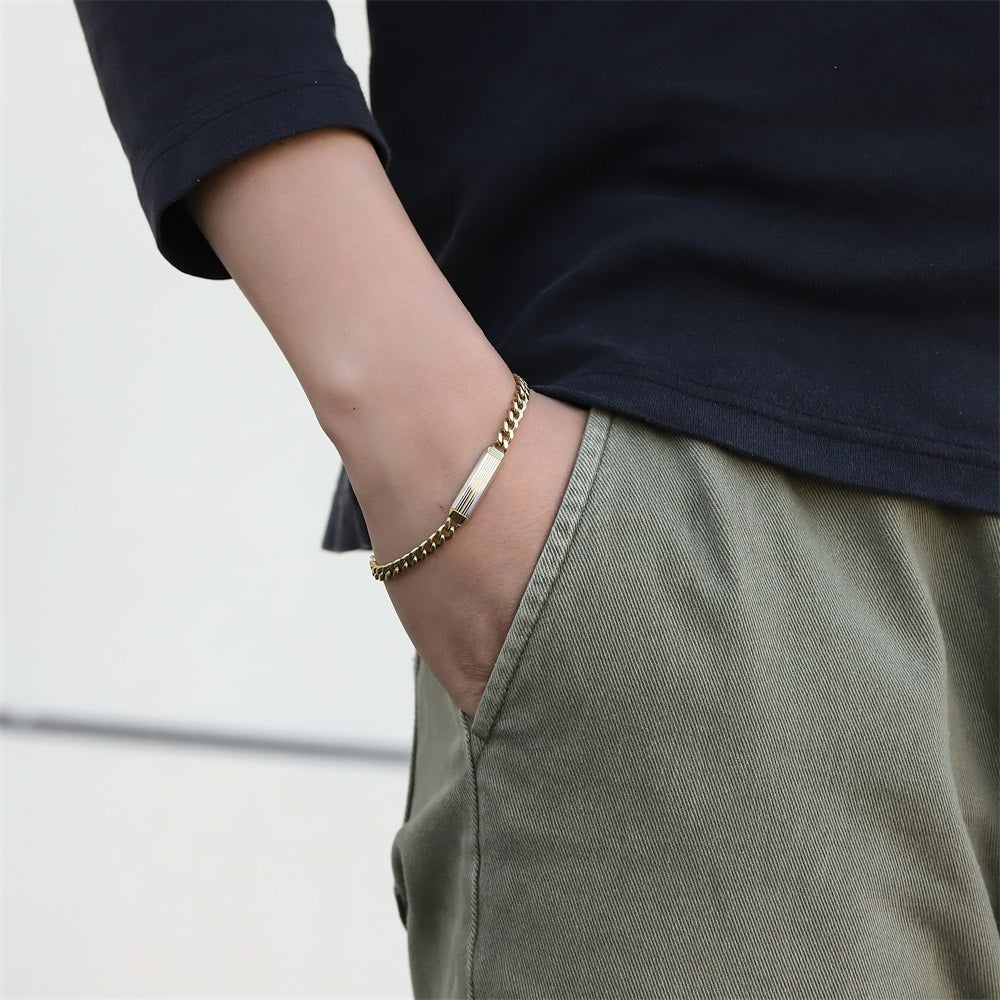 BSS1148 STAINLESS STEEL BRACELET WITH ID PLATE