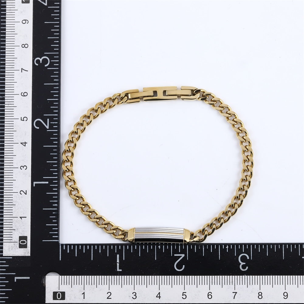 BSS1148 STAINLESS STEEL BRACELET WITH ID PLATE