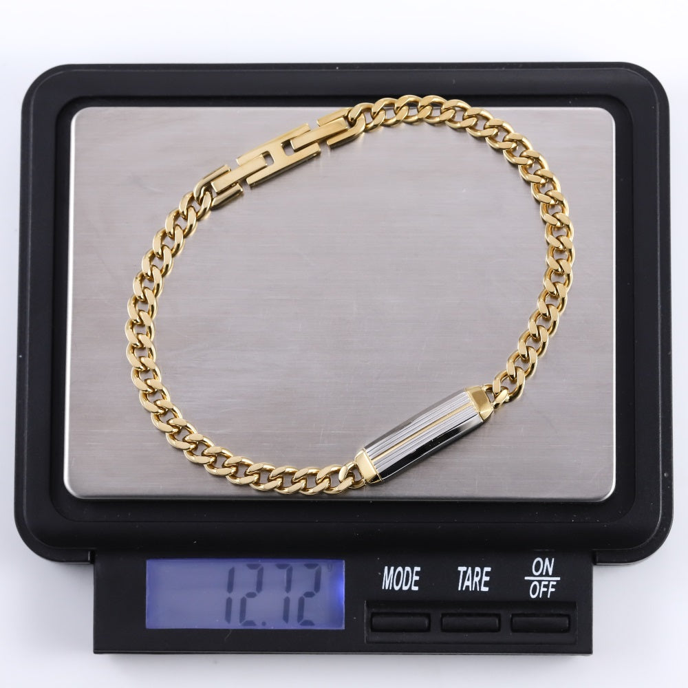 BSS1148 STAINLESS STEEL BRACELET WITH ID PLATE