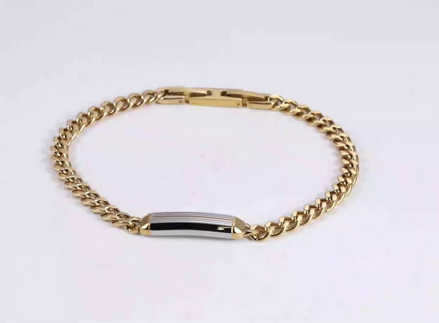 BSS1148 STAINLESS STEEL BRACELET WITH ID PLATE