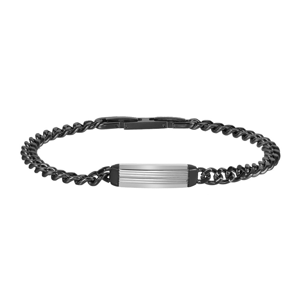 BSS1148 STAINLESS STEEL BRACELET WITH ID PLATE