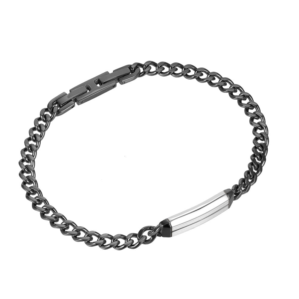 BSS1148 STAINLESS STEEL BRACELET WITH ID PLATE