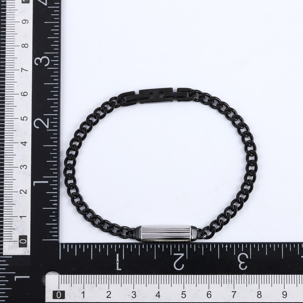 BSS1148 STAINLESS STEEL BRACELET WITH ID PLATE