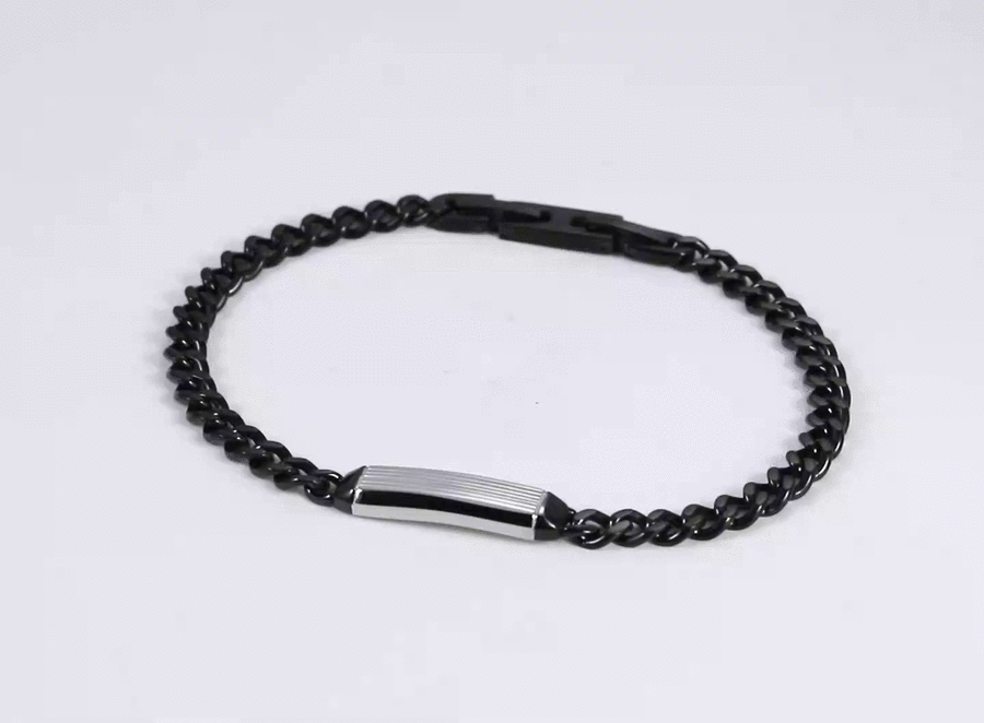 BSS1148 STAINLESS STEEL BRACELET WITH ID PLATE