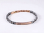 BSS1157 STAINLESS STEEL & HEMATITE BRACELET WITH CZ