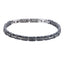 BSS1159 STAINLESS STEEL & HEMATITE BRACELET WITH CZ