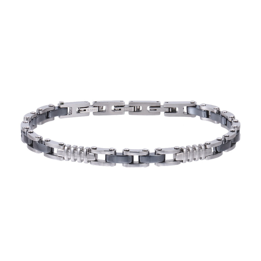 BSS1160 STAINLESS STEEL & HEMATITE BRACELET