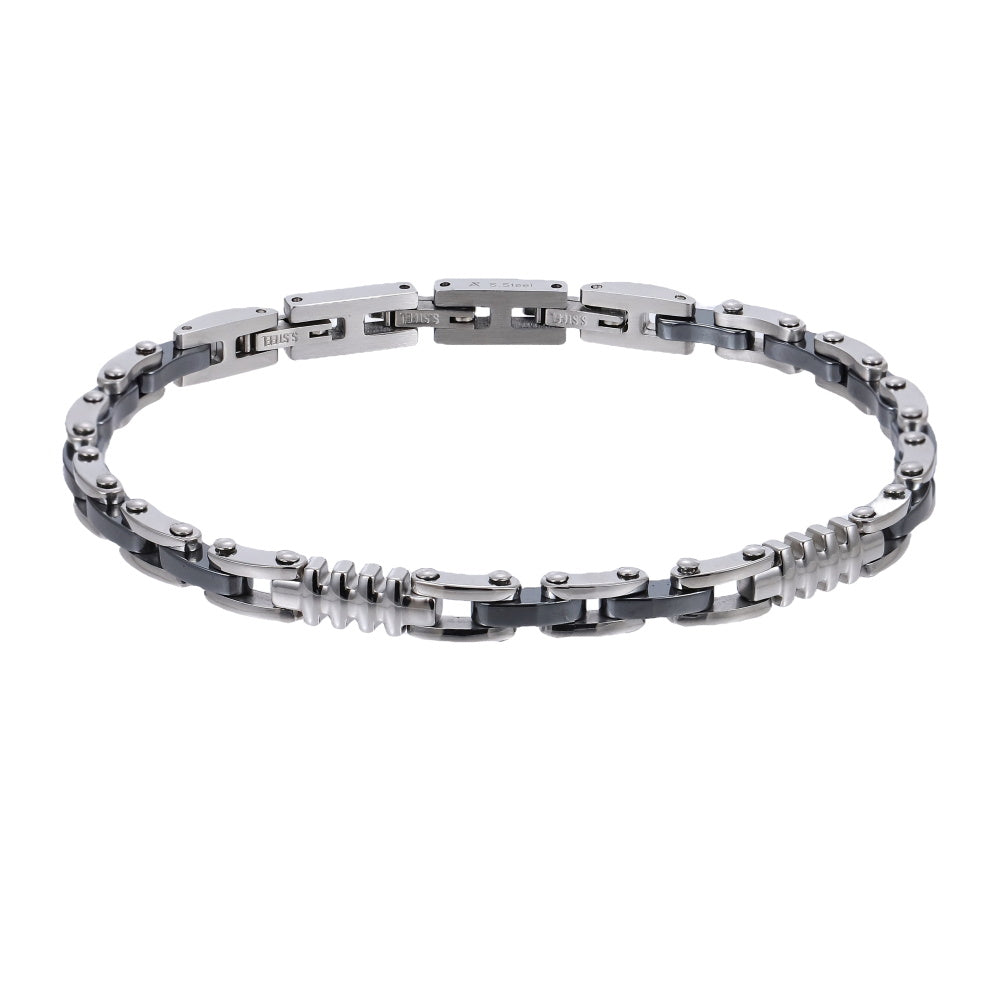 BSS1160 STAINLESS STEEL & HEMATITE BRACELET