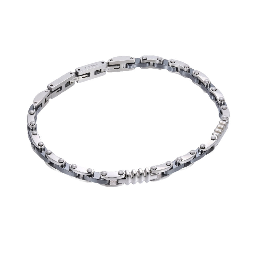BSS1160 STAINLESS STEEL & HEMATITE BRACELET