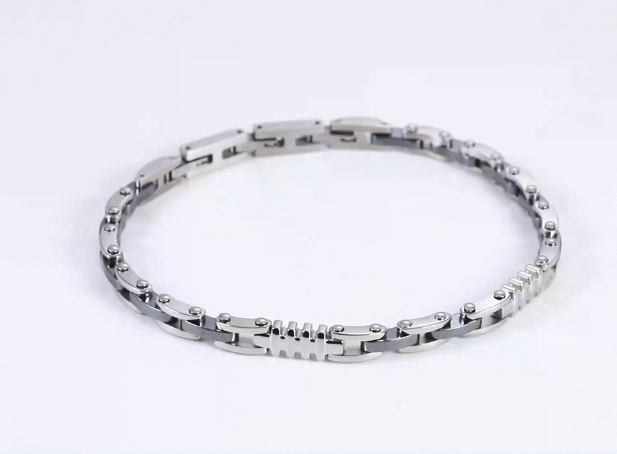 BSS1160 STAINLESS STEEL & HEMATITE BRACELET