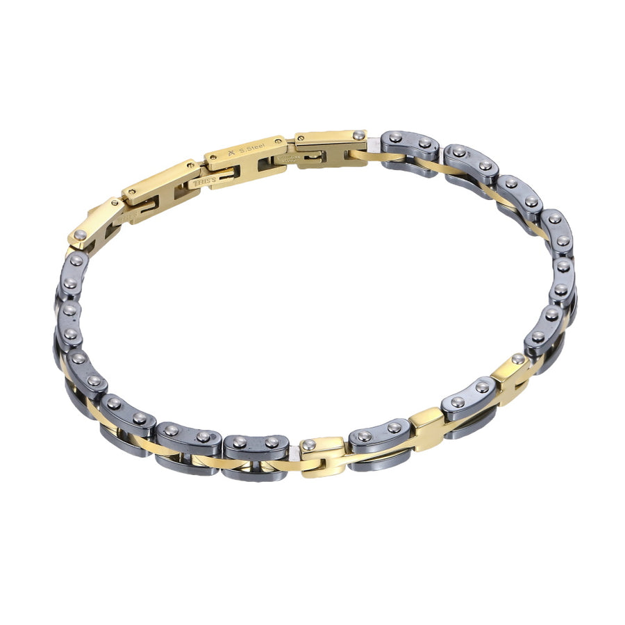 BSS1161 STAINLESS STEEL & HEMATITE BRACELET