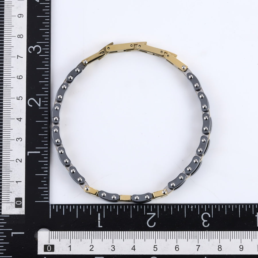 BSS1161 STAINLESS STEEL & HEMATITE BRACELET