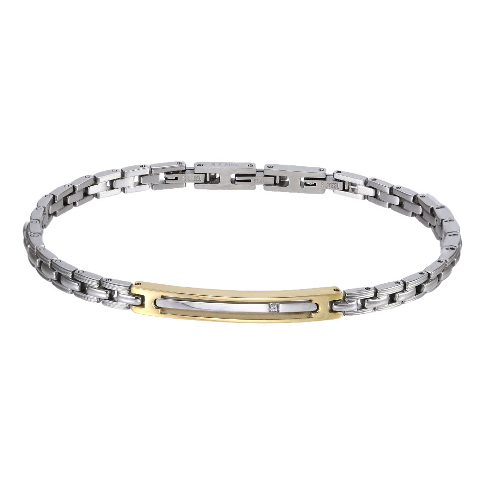 BSS1162 STAINLESS STEEL BRACELET WITH CZ