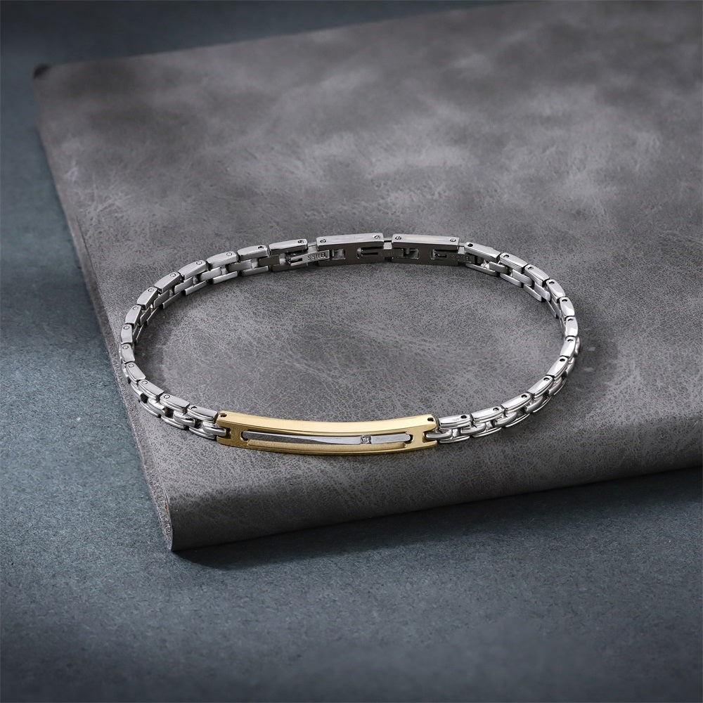 BSS1162 STAINLESS STEEL BRACELET WITH CZ