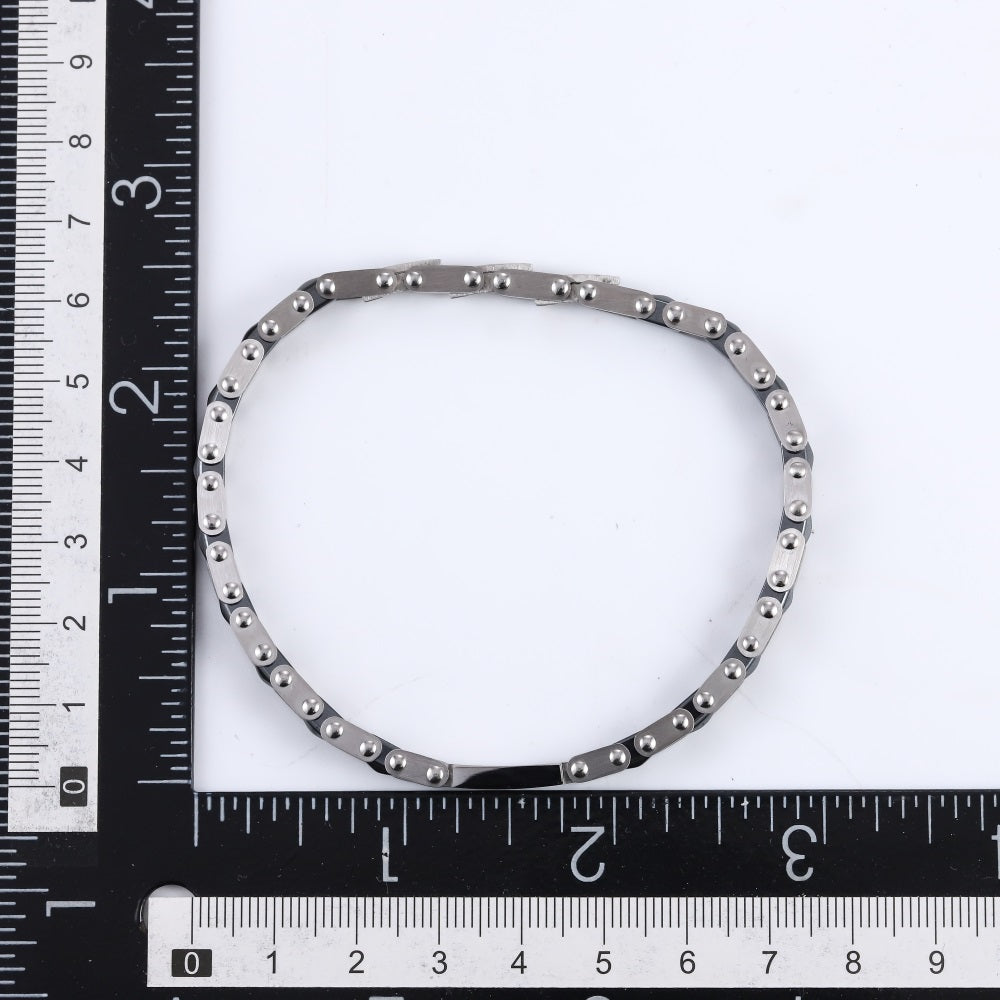 BSS1163 STAINLESS STEEL & HEMATITE BRACELET