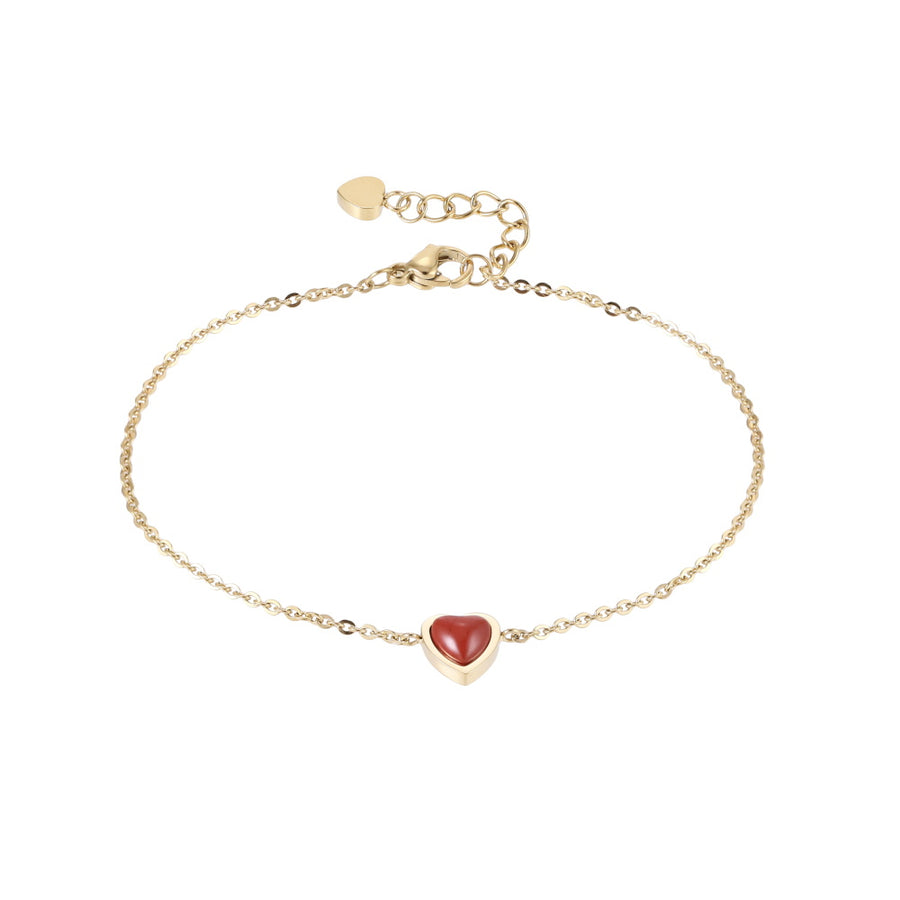 BSS1167 STAINLESS STEEL BRACELET WITH HEART CHARM