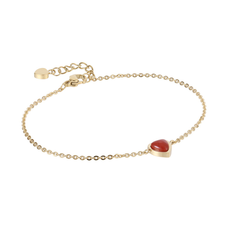 BSS1167 STAINLESS STEEL BRACELET WITH HEART CHARM