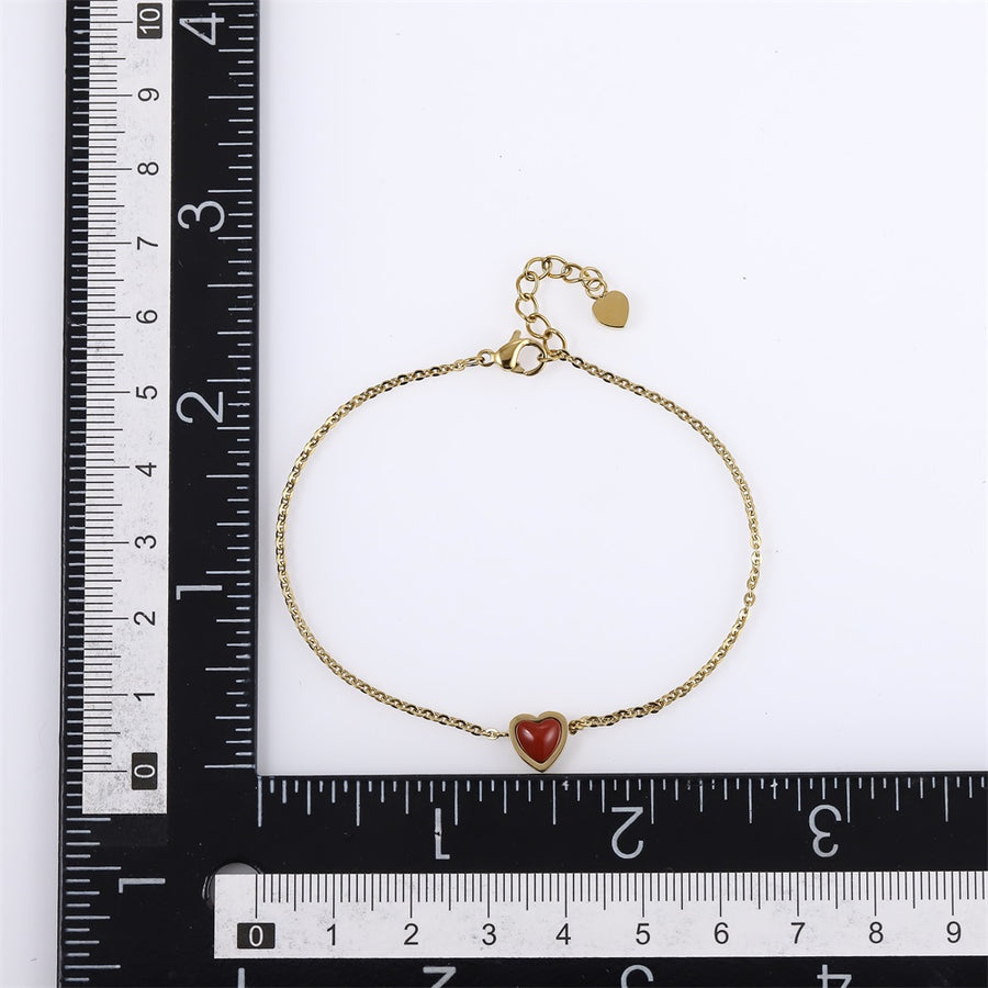 BSS1167 STAINLESS STEEL BRACELET WITH HEART CHARM