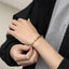 BSS1170 STAINLESS STEEL ORGANIC OVAL SHAPE CHAIN BRACELET