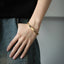 BSS1174 STAINLESS STEEL BOX CHAIN BRACELET WITH ID PLATE&CZ