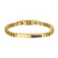 BSS1174 STAINLESS STEEL BOX CHAIN BRACELET WITH ID PLATE&CZ