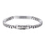 BSS1174 STAINLESS STEEL BOX CHAIN BRACELET WITH ID PLATE&CZ