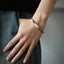 BSS1174 STAINLESS STEEL BOX CHAIN BRACELET WITH ID PLATE&CZ