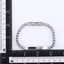BSS1174 STAINLESS STEEL BOX CHAIN BRACELET WITH ID PLATE&CZ