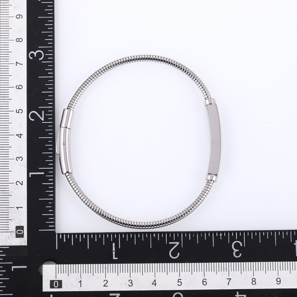 BSS1175 STAINLESS STEEL BRACELET WITH CZ