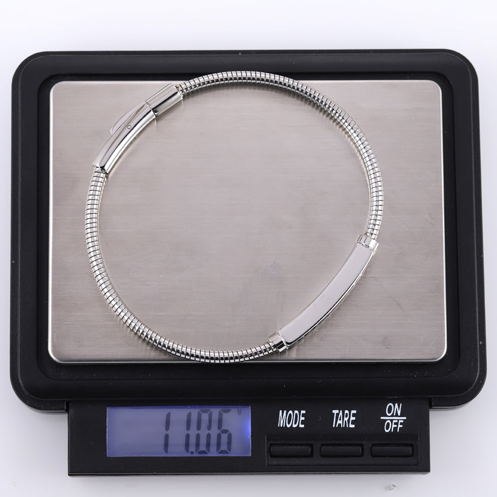 BSS1175 STAINLESS STEEL BRACELET WITH CZ