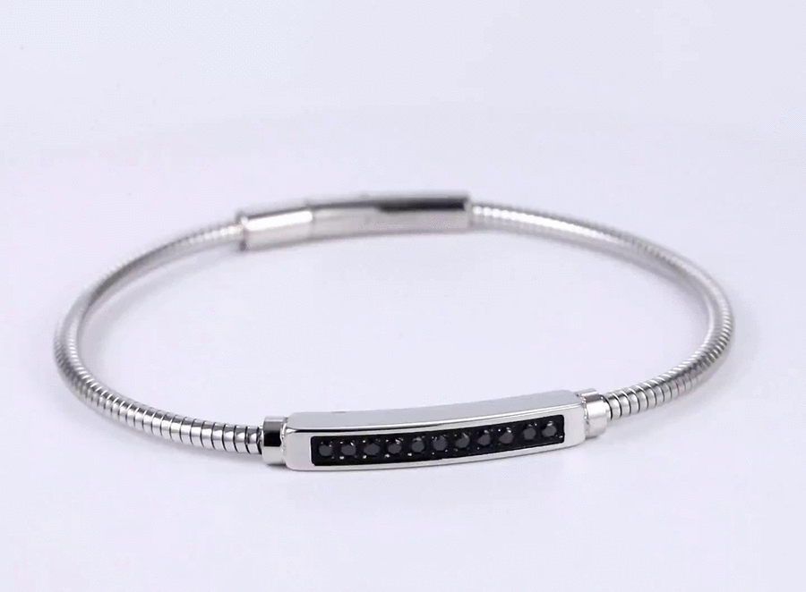 BSS1175 STAINLESS STEEL BRACELET WITH CZ