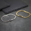 BSS1176 STAINLESS STEEL CURB CHAIN BRACELET WITH ID PLATE&CZ