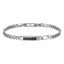 BSS1176 STAINLESS STEEL CURB CHAIN BRACELET WITH ID PLATE&CZ