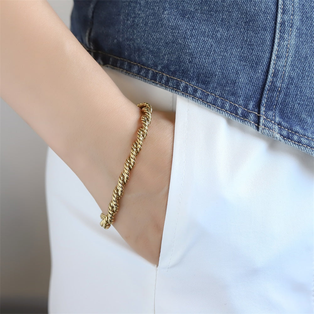 BSS1182 STAINLESS STEEL ROPE CHAIN BRACELET