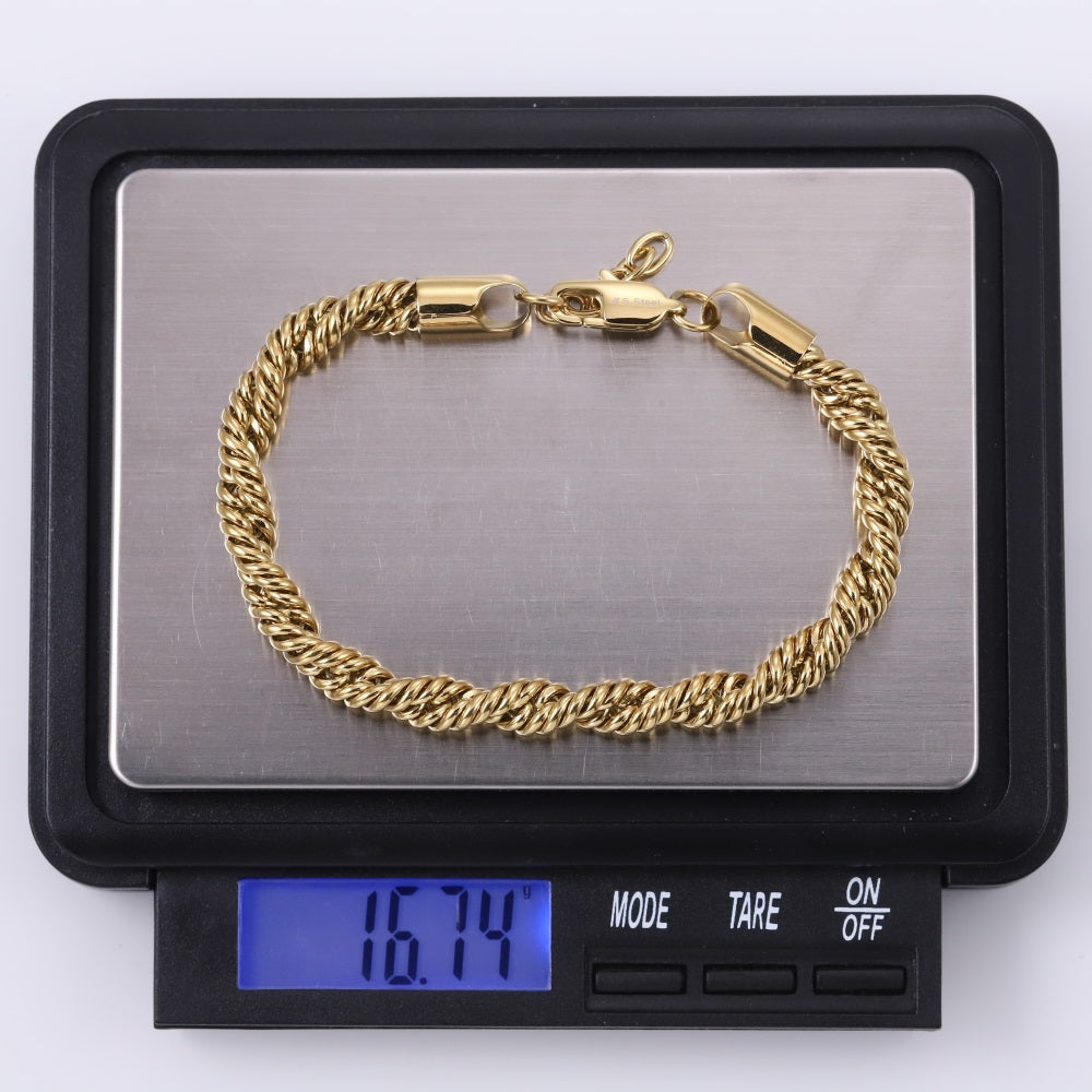 BSS1182 STAINLESS STEEL ROPE CHAIN BRACELET