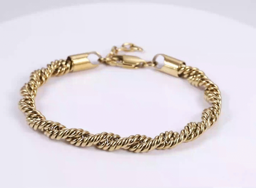 BSS1182 STAINLESS STEEL ROPE CHAIN BRACELET