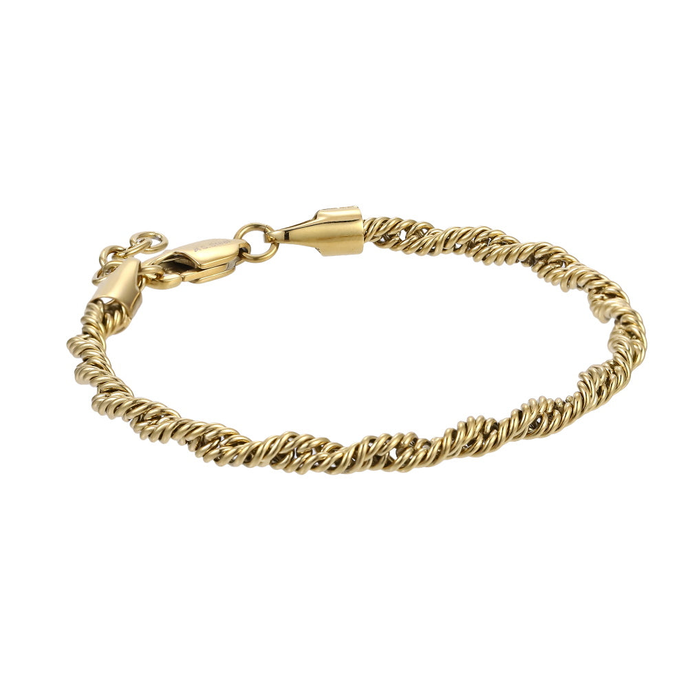 BSS1183 STAINLESS STEEL SLIM ROPE CHAIN BRACELET