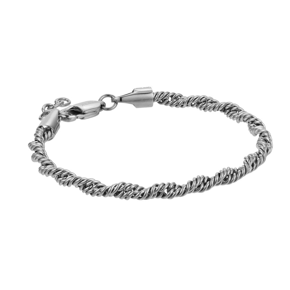 BSS1183 STAINLESS STEEL SLIM ROPE CHAIN BRACELET