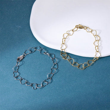 BSS1187 STAINLESS STEEL HEART CHAIN BRACELET