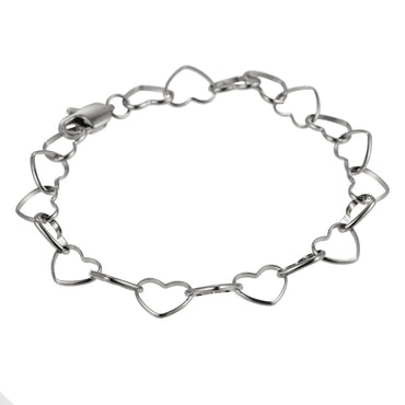 BSS1187 STAINLESS STEEL HEART CHAIN BRACELET