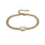 BSS1194 STAINLESS STEEL BRACELET WITH SQUARE CHARM