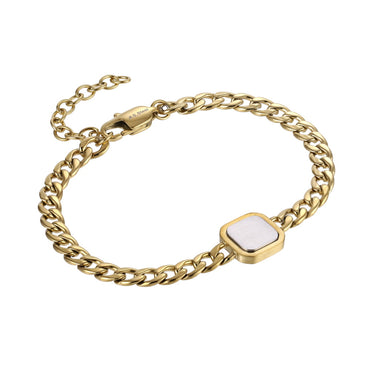 BSS1194 STAINLESS STEEL BRACELET WITH SQUARE CHARM