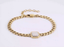 BSS1194 STAINLESS STEEL BRACELET WITH SQUARE CHARM