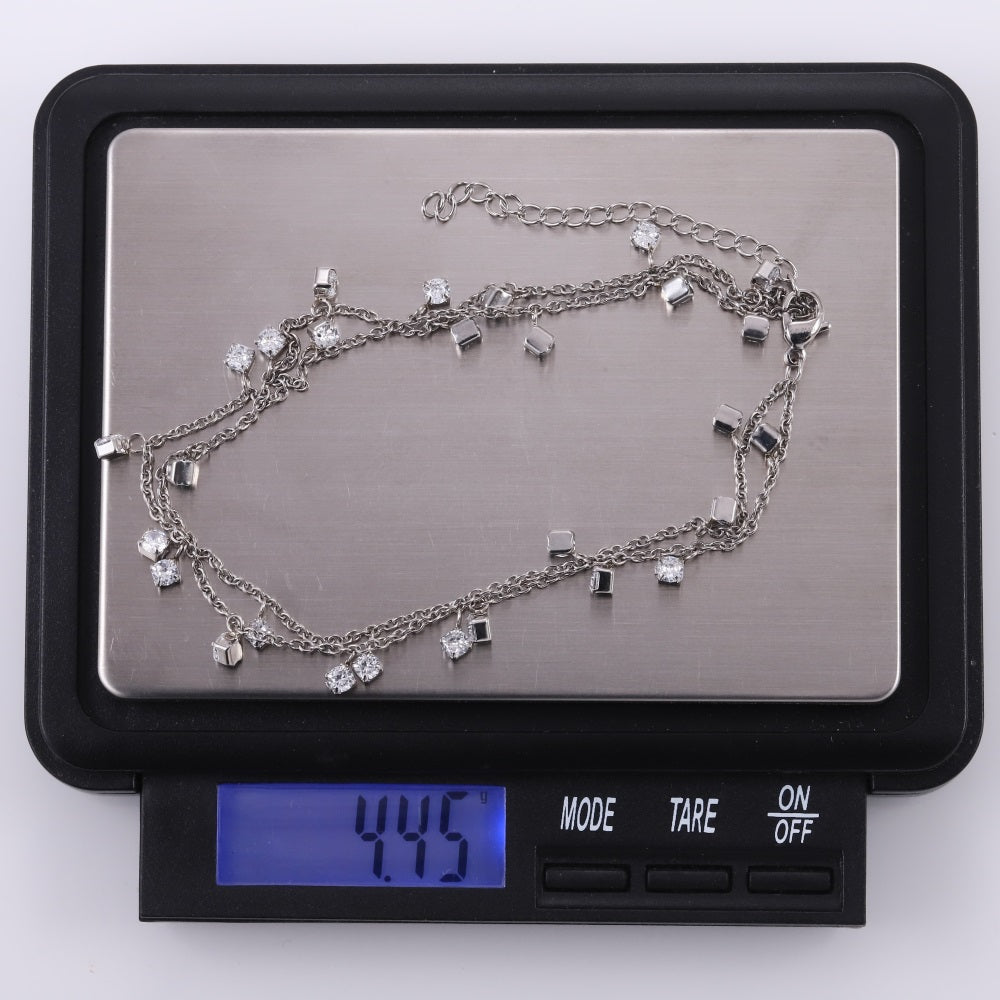 BSS1196 STAINLESS STEEL ANKLET WITH ROUND CZ