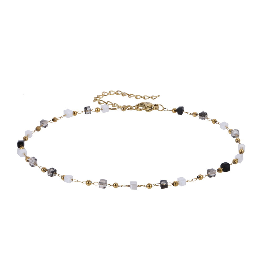 BSS1197 STAINLESS STEEL ANKLET WITH BEADS