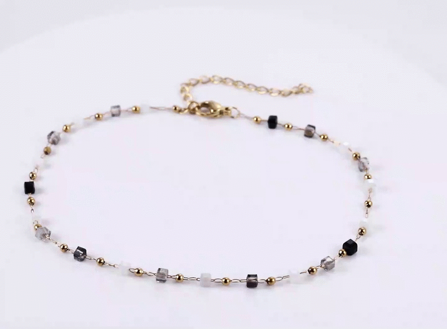 BSS1197 STAINLESS STEEL ANKLET WITH BEADS