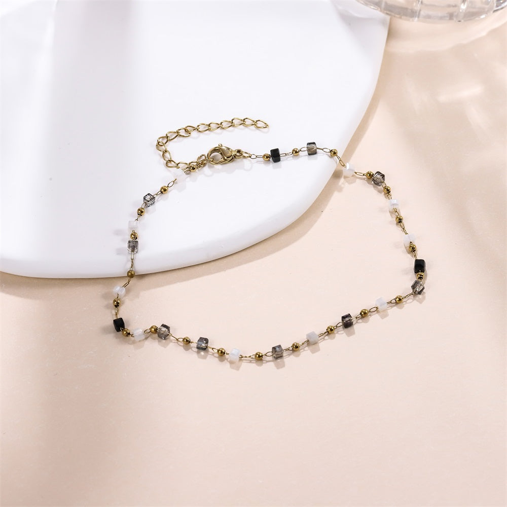 BSS1197 STAINLESS STEEL ANKLET WITH BEADS