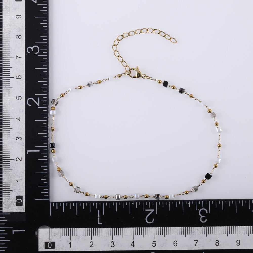 BSS1197 STAINLESS STEEL ANKLET WITH BEADS