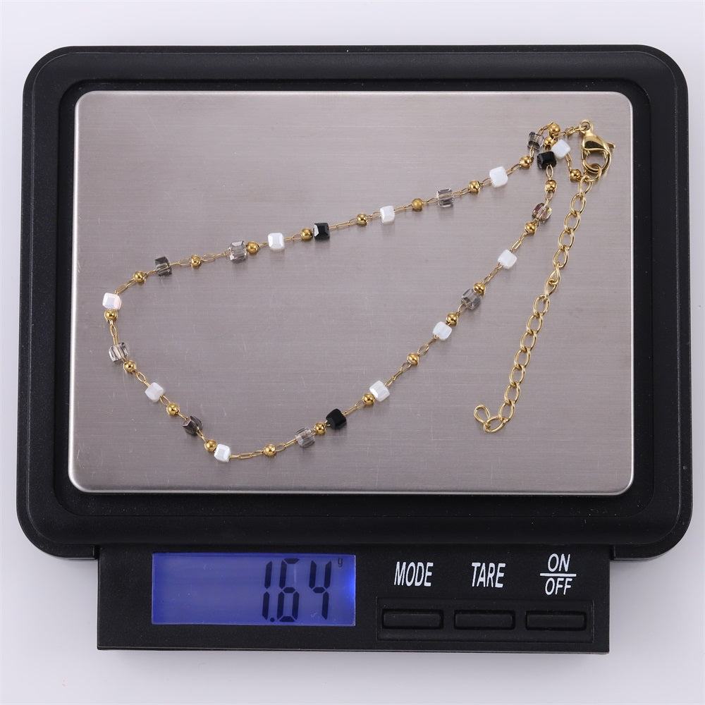 BSS1197 STAINLESS STEEL ANKLET WITH BEADS