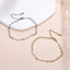 BSS1198 STAINLESS STEEL 3MM BALL AND FLAT CABLE CHAIN ANKLET